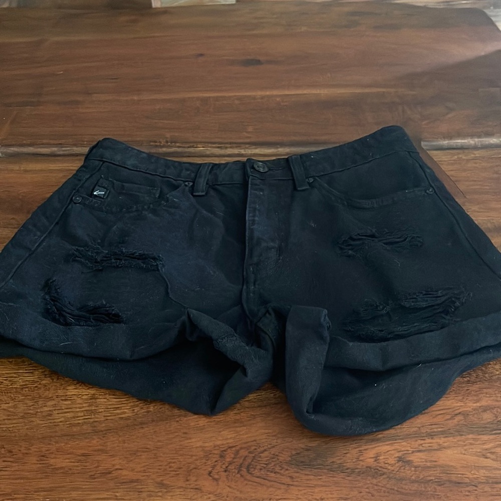 Black jean shorts